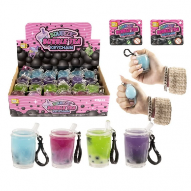 Antistresinis suspaudžiamas žaislas pakabukas Bubble Tea 6,5 cm