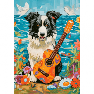 Castorland dėlionė Collie, Guitar and the Sea 500 det 1