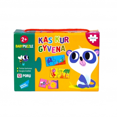 Baby Puzzle dėlionė mažiausiems Kas kur gyvena 24 detalės