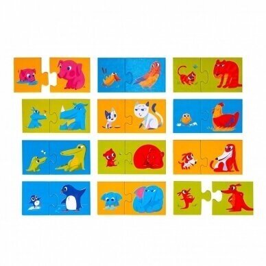 Baby puzzle dėlionių rinkinys Pažink pasaulį 3in1 3