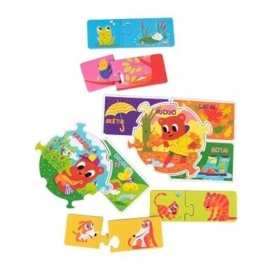 Baby puzzle dėlionių rinkinys Pažink pasaulį 3in1 6