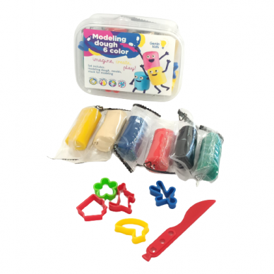 Genio kids plastilinas - modelinas 6 spalvos su formelėmis 2