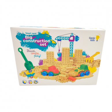 Genio kids rinkinys išmanusis smėlis su smėliadėže Big Construction 1 kg