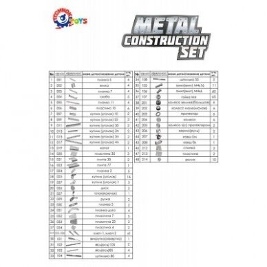 Technok konstruktorius metalinis 290 det. 3