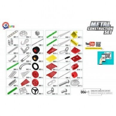 Technok konstruktorius metalinis 381 detalė 1